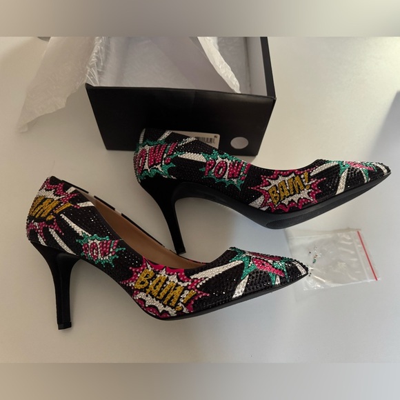 I.N.C. International Concepts Superhero Sparkly Heels Sz 9W - Picture 4 of 6